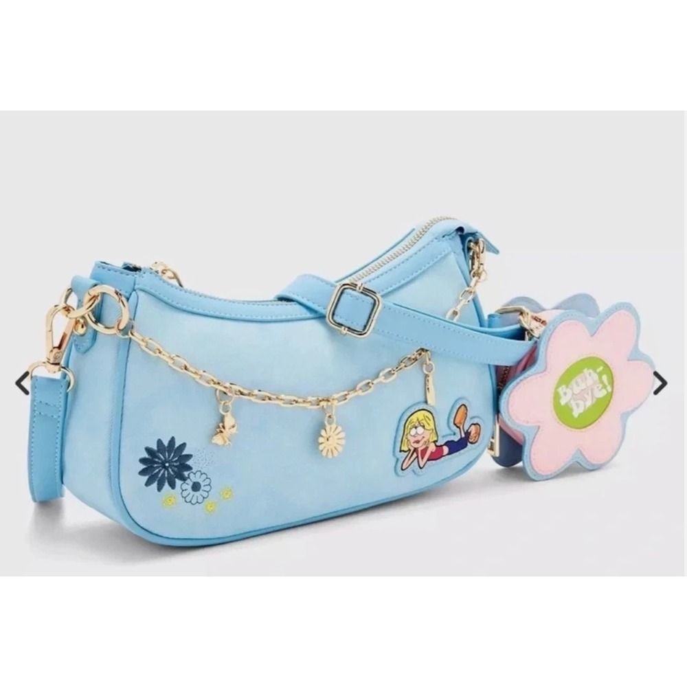 Disney Lizzie McGuire Our Universe Blue Shoulder Bag Flower Coin Purse Y2K NEW